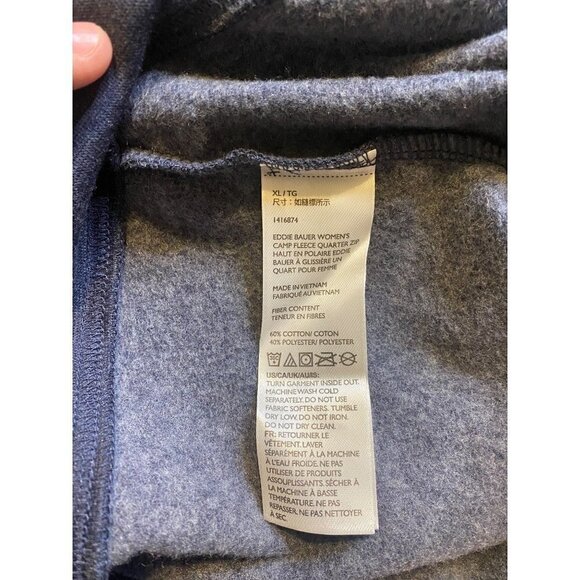 Eddie Baurer 1/4 Zip Camp Fleece Pullover Midnight Heather Size XL - Picture 4 of 4